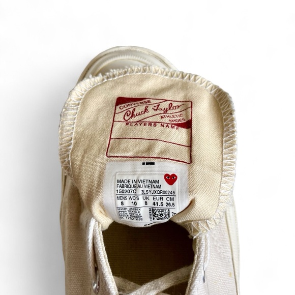 Comme des Garcon CDG Converse Chuck Taylor All-Star Low White Mens 8, Womens 10 - Picture 3 of 12